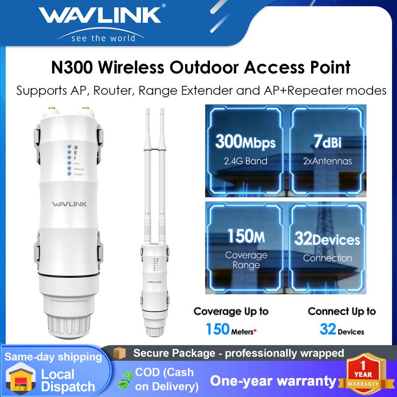 WAVLINK Điểm truy cập không dây ngoài trời N300 hỗ trợ cấp nguồn qua Ethernet ,…