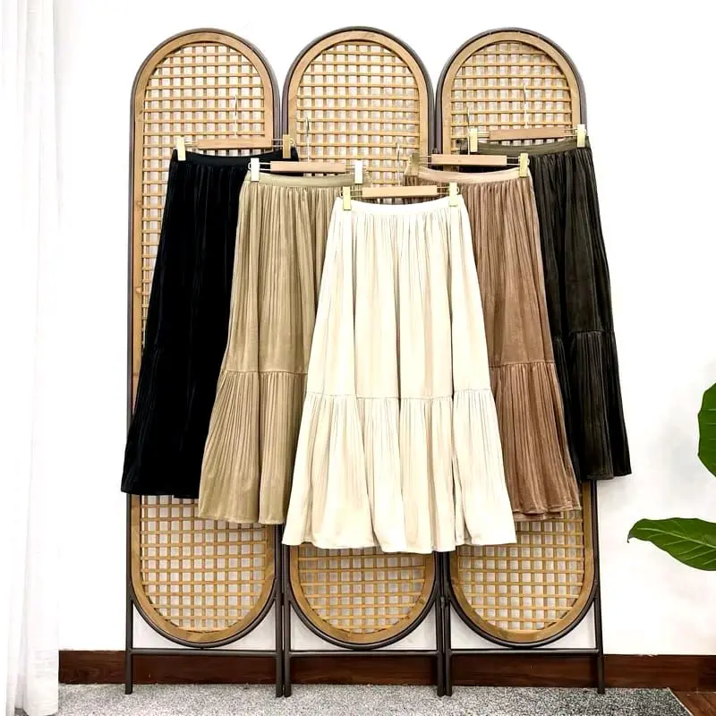 Rok suede kr tebal satu tgk  7per8 ukuran panjang 80cm quality premium free size wanita kekinian ukuran 80cm tingkat satu