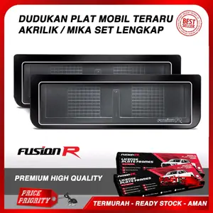 Fusion R Dudukan Plat Nomor Mobil Slim Series Akrilik Mika Premium Elegan Tahan Air untuk Segala Jenis Mobil