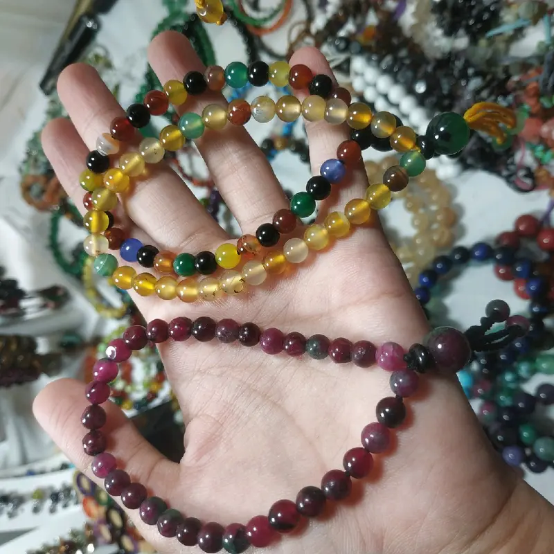 Gelang tasbih seri gold sunkist /Sulaiman /ruby tanzania  /batu mix 3