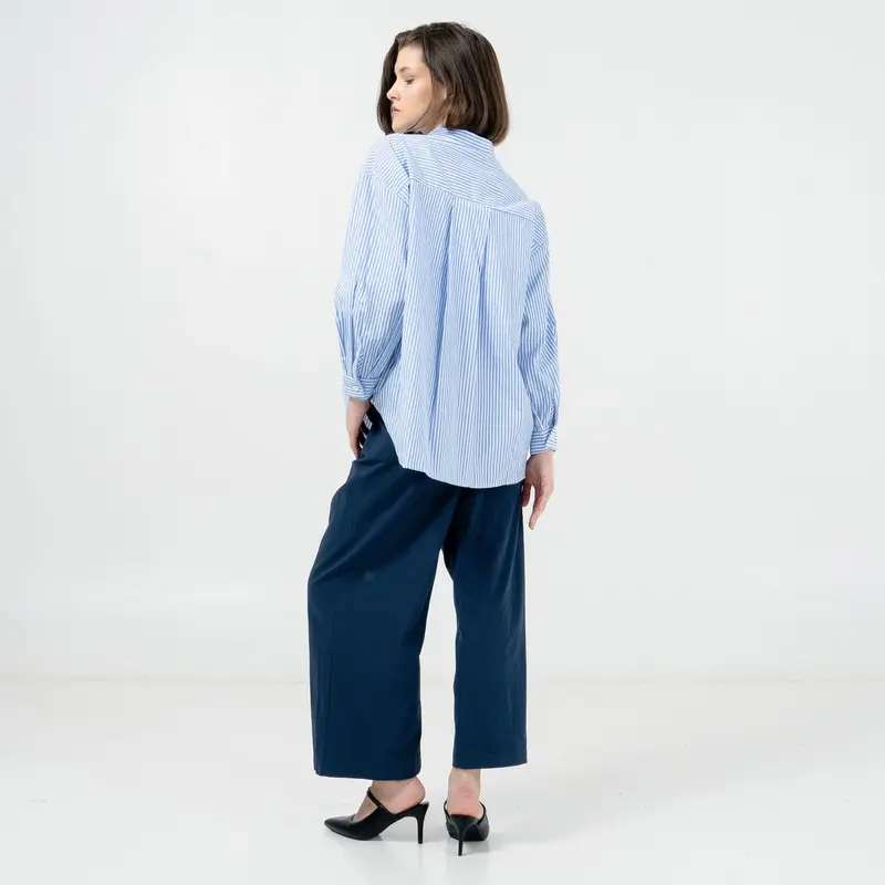 This Is April Atasan Kemeja Motif Casual Wanita Stripe Arlet Top 3