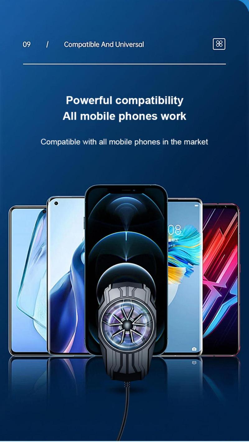 Product Introduction of สมาร์ทโฟน คูลเลอร์, Blueว้าว, ตู้เย็น เซมิคอนดักเตอร์, สำหรับการเล่นเกมมือถือ สตรีมสด และการกระจายความร้อน, คลิปหลัง, F50 24