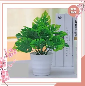 UNICO / COD / Ornamen Pot Bonsai Tanaman Bunga Pajangan Dekorasi Rumah Tanaman Hias Plastik Murah Import / TANAMAN BUNGA PLASTIK IMPORT MURAH / Artificial Flower Decoration / Tanaman Hias Dekorasi Rumah / Tanaman Hias DAUN 6