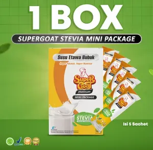 Supergoat Stevia Mini Package isi 10 Sachet- Susu Kambing Khusus Diabetes 100gram- Supergoat Stevia Lebih Praktis 100% Original