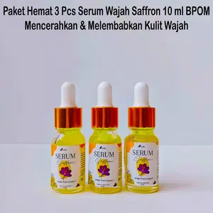 DAPAT 3 PCS Serum Wajah Saffron Brightening 10 ml With Lemon Plus Vitamin E BPOM