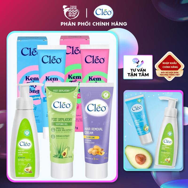 Kem Wax Lông Gel Hỗ Trợ Làm Dịu Da Chiết Xuất Từ Bơ CLEO Avocado Hair Removal Cream