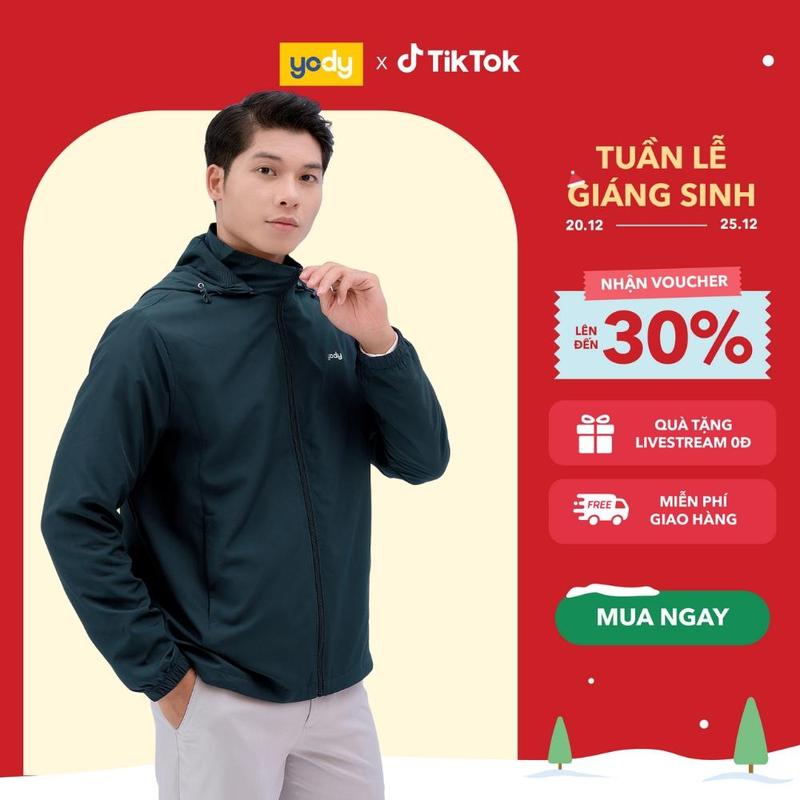 Áo Khoác Gió Nam YODY Trượt Nước Thông Minh Cản Bụi MCWC25A037-AKM5041