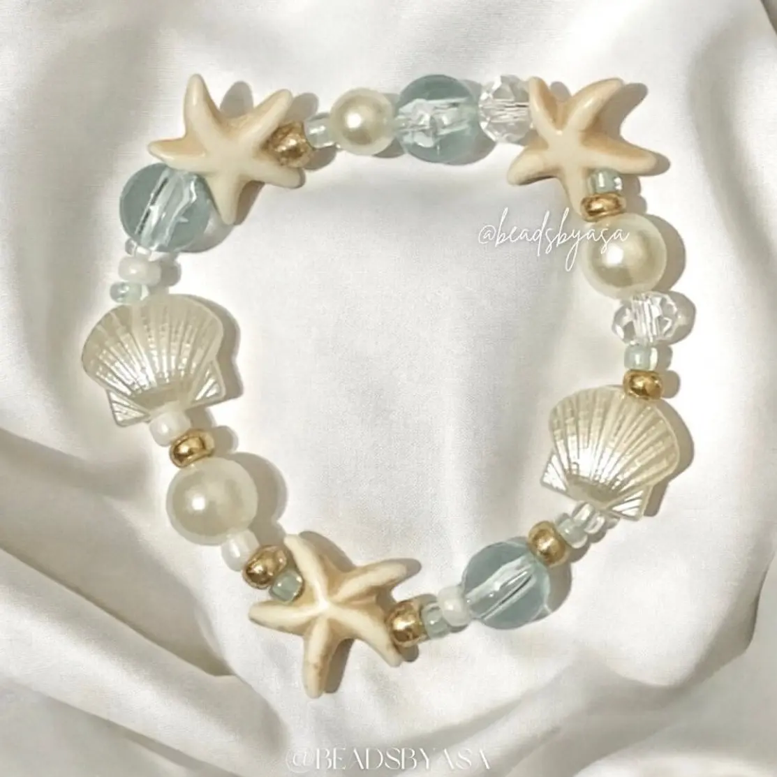 Starfish Bracelet Beads | Gelang Manik mini size 14-15cm