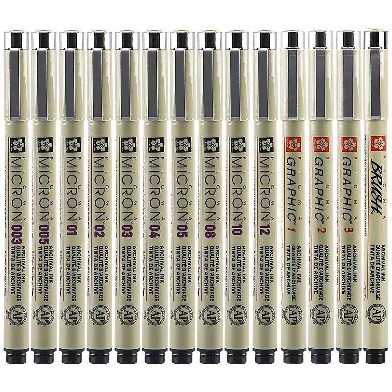 Bút Đánh Dấu Nghệ Thuật Sakura Pigma Micron, Bút Không Thấm Nước, Móc, Đường Nét, Phác Thảo, Cọ Vẽ, Đồ Dùng Văn Phòng Phẩm