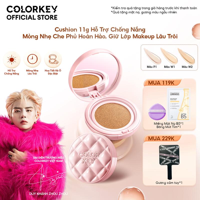  Cushion HOẶC Lõi Thay Cushion Chống Nắng Kẻ Ô Hồng Mỏng Nhẹ Giữ Lớp Make-Up Lâu Trôi 11g 