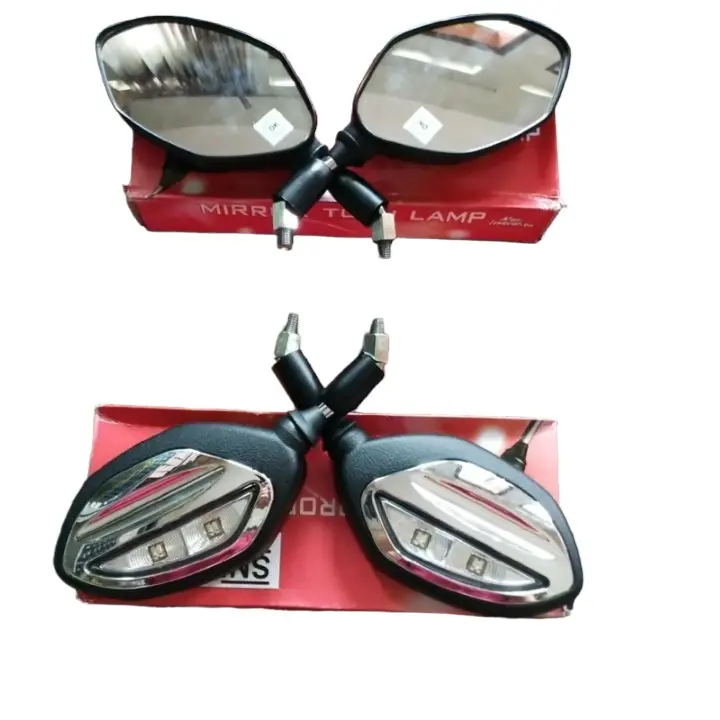 Spion Bubut 3 Jari Spion Bubut Tangkai Pendek Spion Led Bubut Original Spion Style  Plat KT 0
