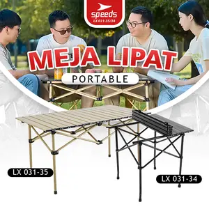SPEEDS Set Meja Lipat Portable Camping – Bahan alumunium Praktis untuk Outdoor & Piknik LX 031-34 | LX 031-35