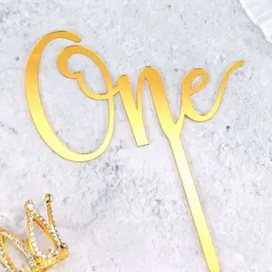 Cake topper Hiasan Kue Akrilik ONE