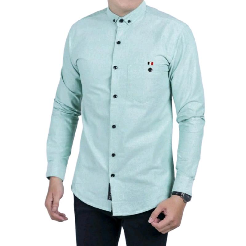 Kemeja Boyi Top Man Lengan panjang Polos Casual Slim Fit Kantor 4