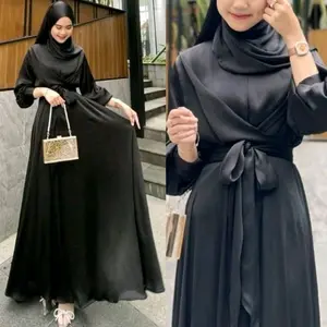 Qalisha dress kondangan korean style/katun silk premium/Baju muslimah wanita kekinian