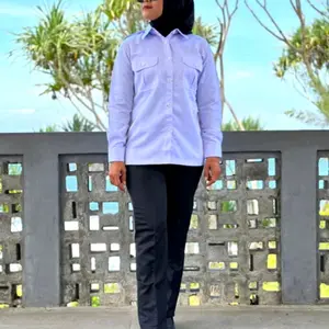 Baju Dinas Putih Pns Wanita Bkemeja Pdh Wanita Putih Seragam Putih Pns Wanita Baju Putih Atasan Pns Cewek Lengan Panjang Lengan Pendek Terbaru Katun drill premiu Dewasa
