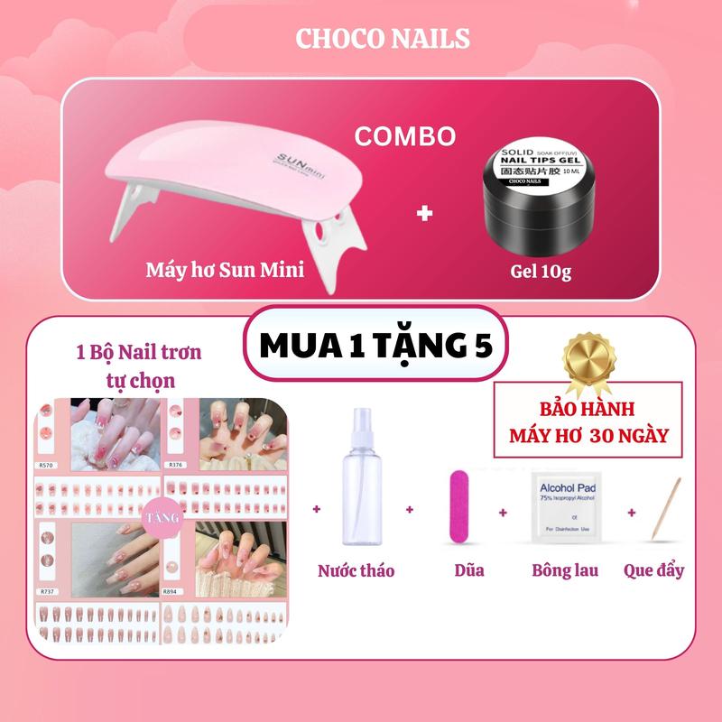 (DEAL SỐC_Tặng 1 bộ Nailbox) COMBO MÁY HƠ + GEL Tặng kèm chai nước tháo Gel Máy Làm Nail Tại Nhà Hơ Móng Thạch