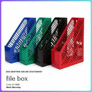 BOS Box File Plastik Rak Buku Keranjang / File Dokumen Bongkar Pasang