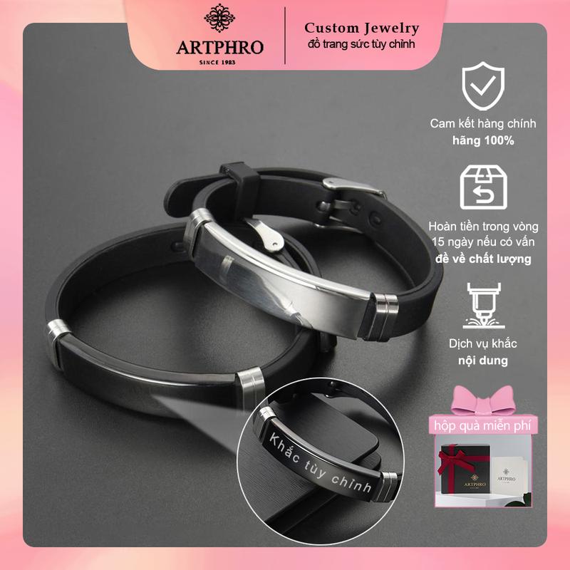  ARTPHRO Vòng Tay Thép Titan Silicon Dây Chuyền Mềm Có Thể Điều Chỉnh Kích Cỡ Phụ Kiện Cặp Đôi Không Phai Màu Có Thể Tùy Chỉnh 