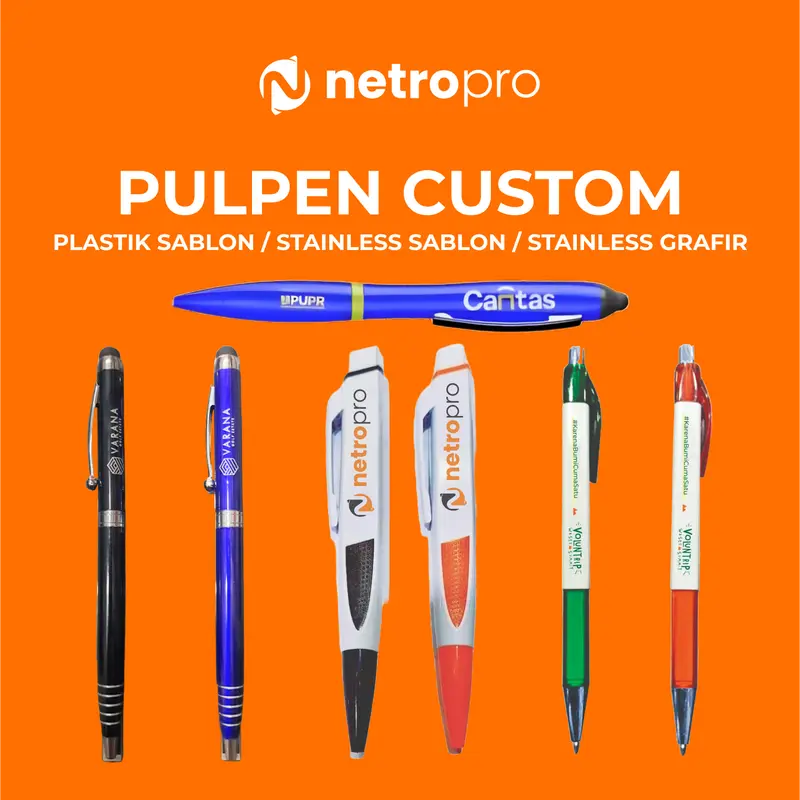 Pulpen Custom Plastik & Stainless | Sablon & Grafir | Netro Productions 0
