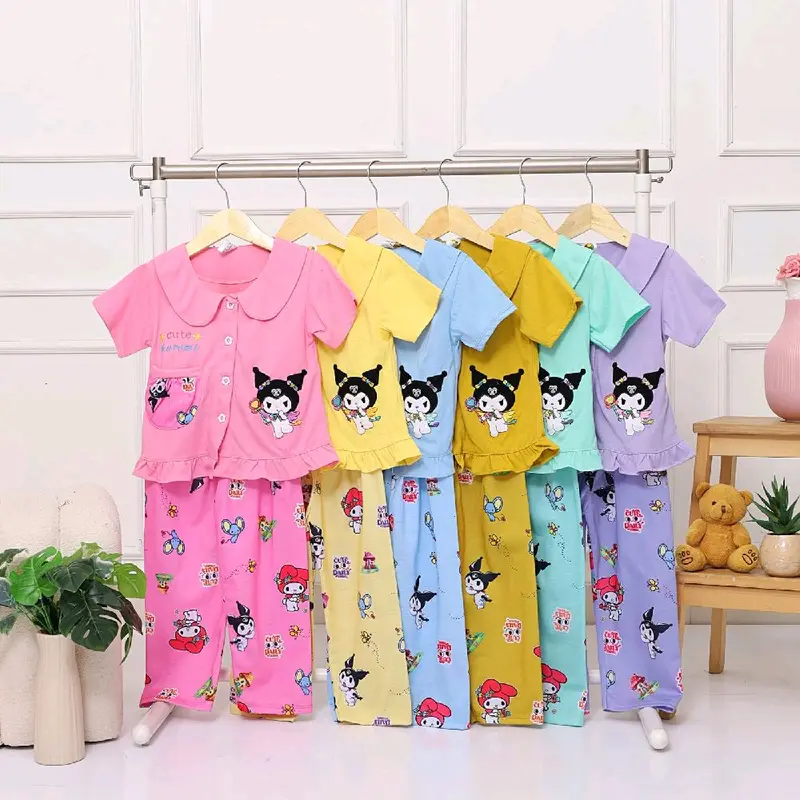 [KHUSUS LIVE]Paket Bundle 3 SET Baju Tidur Anak Perempuan Usia 1-7 Tahun (VNS203) Premium Motif Random Setelan Bayi Balita Fashion Nyaman Lengan Cotton 1
