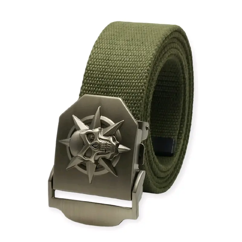 Sabuk ikat pinggang pria tactical KATUN CANVAS kepala besi tebal Premium 16T Model jepit 8