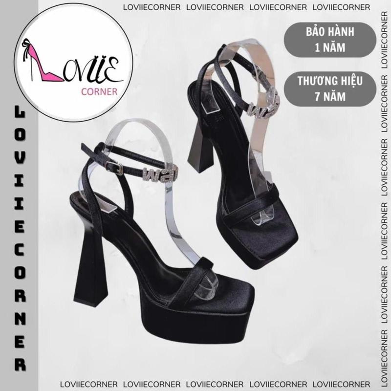 LOVIIECORNER - GIÀY CAO GÓT NỮ ĐI TIỆC ĐẾ ĐÚP - GIÀY CAO GÓT CÔ DÂU ĐÍNH ĐÁ - CAO GÓT SANDAL ĐẾ TRỤ 13 PHÂN HIỆN ĐẠI G230506