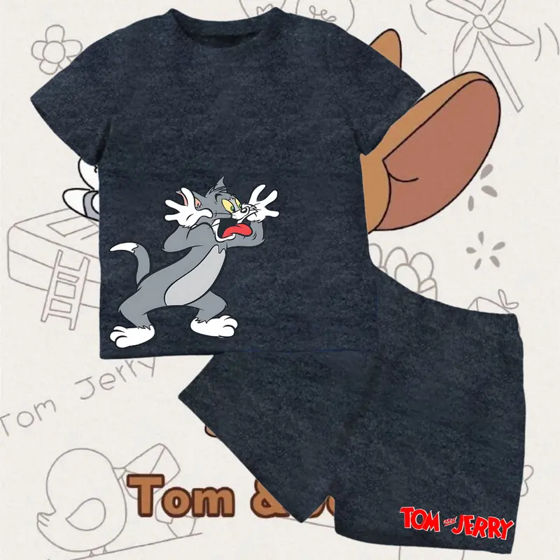Setelan anak anak gemes Setelan anak Misty Baju Setelan atasan dan bawahan motif misty Muat sampai usia 5 tahun Bahan Katun baju tidur Baju santai anak anak 3