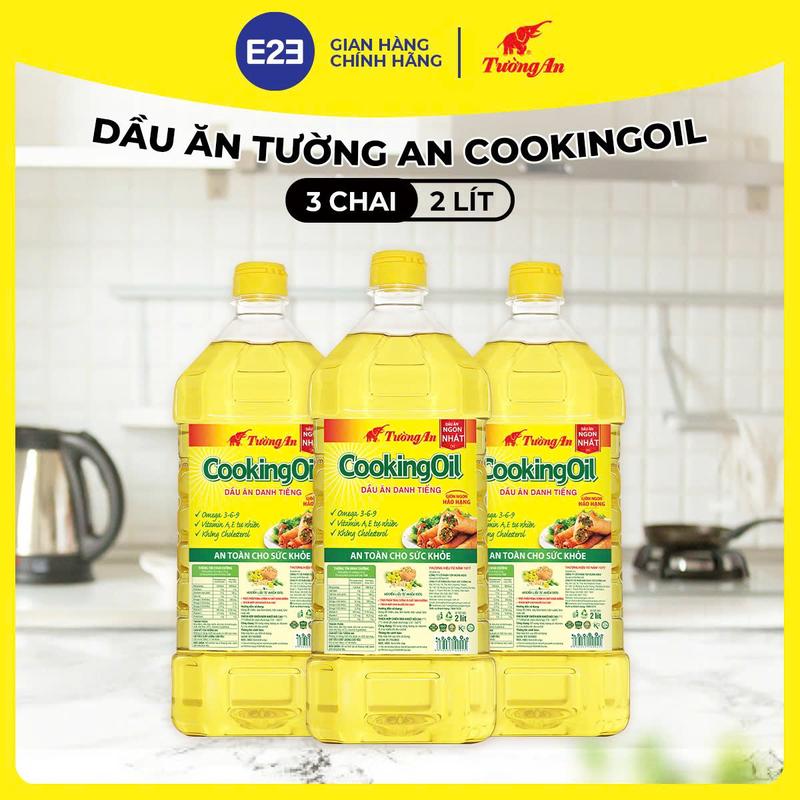 Dầu Ăn Tường An CookingOil 2L x 3 Chai - Tuyệt Đỉnh Chiên Rán - Dùng Cho Cả Gia Đình | E2E Thực Phẩm Đồ Uống | Kido Group