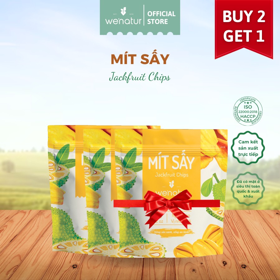 [Mua 2 tặng 1] Combo 2 Mít Sấy Giòn Không Đường we'natur 35g