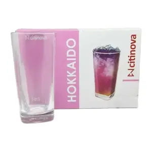 PROMO 6 Pcs Gelas Kaca Aestetic Hokaido Citinova 350 ml/Gelas Cafe/Gelas Cantik/Gelas Hotel
