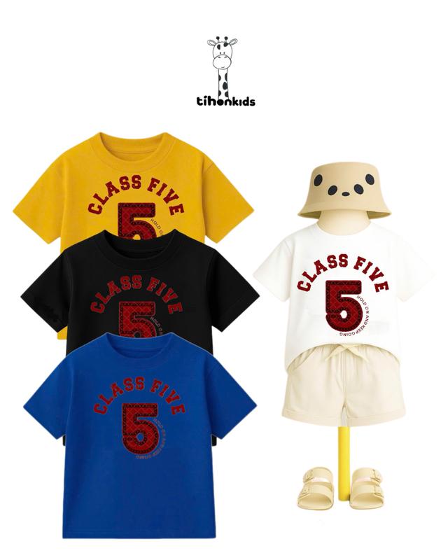 A15 TIHONKIDS - Áo Phông Trẻ Em In Số Đơn Giản Chất Cộc Tay Chất Cotton Mền Mịn | Hình In Cực Xinh Form Rộng Thoải Mái | Bé 2 - 8 Tuổi cờ Áo Phông Trẻ