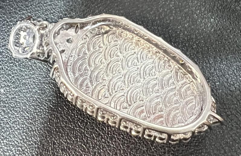 Product Introduction of Pure natural chalcedony silver metal inlaid leaf pendant (with top bead) 4