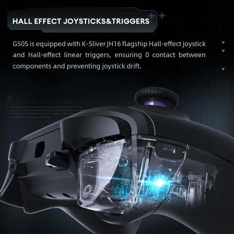 THUNDEROBOT G50S Wireless Gamepad Controller Hall Effect Joysticks & Triggers Tri-Mode Bluetooth 2.4G Kabel untuk Switch PC Tablet Smart TV 2