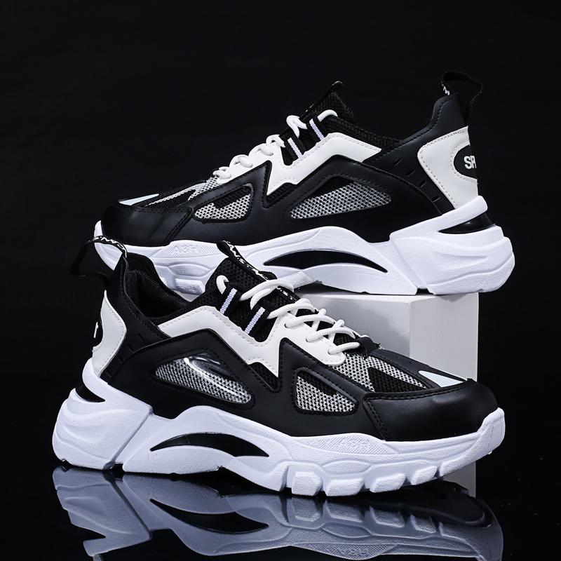 [COD] Sepatu Olahraga Pria Baru, Sepatu Olahraga Trendi Sol Tebal Bersirkulasi Jaring, Sepatu Olahraga Lari Kasual Penambah Tinggi Badan Pria Serbaguna, Sepatu Kasual Casual Running 1