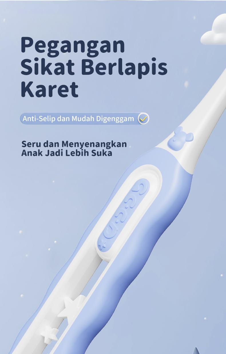 Sikat Gigi Tiga Sisi untuk Anak-anak Membersihkan Secara Menyeluruh dan Efisien dengan Desain Tiga Sisi yang Melingkupi Sikat Gigi 1 Pak Berisi 4 Cocok untuk Anak Usia 3-12 Tahun