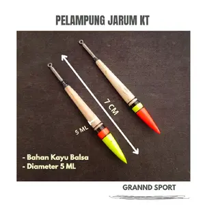 Pelampung Jarum KT Bahan Kayu Balsa (1 Pcs) Panjang Cocok untuk Memancing