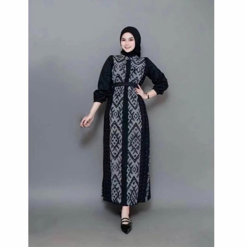 COUPLE KEMEJA DAN DRESS TENUN ETNIK BELVIA - Sarimbit Keluarga Etnik Tenun tebal halus dan nyaman - Setelan Simple Kondangan - baju anak baju Pasangan Gamis Kemeja Atasan 4