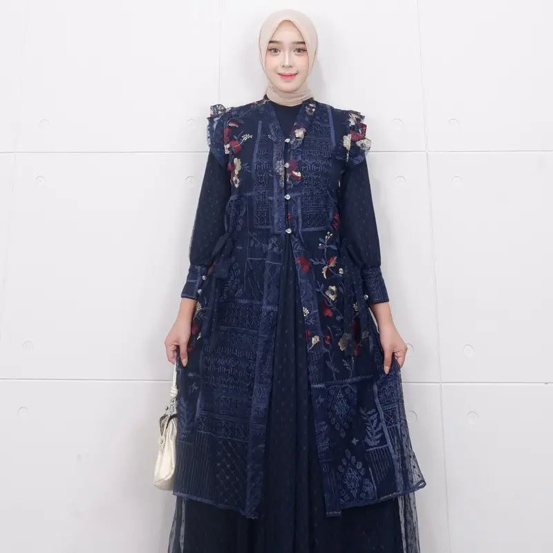 AIZA DRESS GAMIS WANITA MUSLIM KONDANGAN MEWAH TILE BORDIR BY QEEANA 0