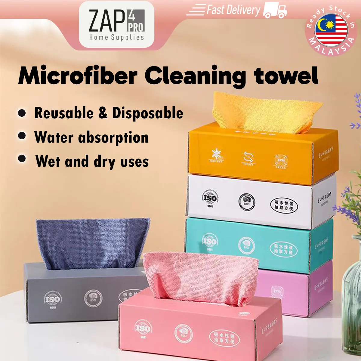 ZAP4PRO 20PCS Kitchen Towel Absorbent Cleaning Cloth Dish cloth Wash Cloth Household Kain Lap