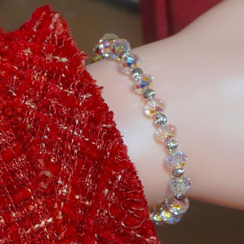 L0119A - Lắc tay pha lê TRÒN 6li bi bạc nữ bạc Ý S925 cao cấp | MiASJ Mi.A Trang sức bạc