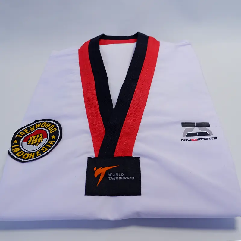 Dobok Seragam Taekwondo Drill KruZZsports Kerah Poom (Bahan Drill) 3