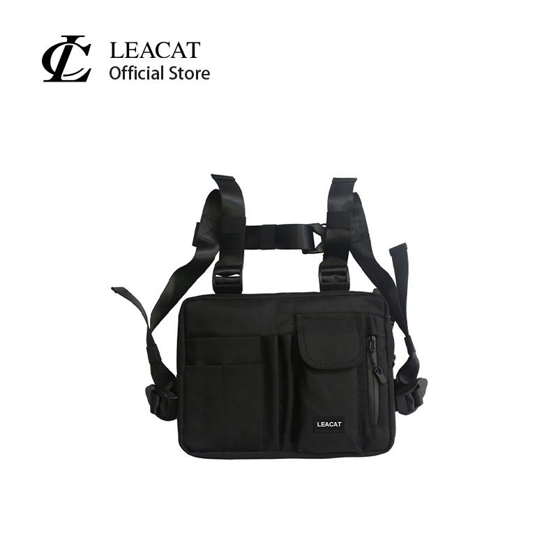 Túi Đeo Ngực Cho Nam Không Thấm Nước Thời Trang Đường Phố Hip-Hop Màu Đen Thích Hợp Cho Thể Thao Túi Áo Vest