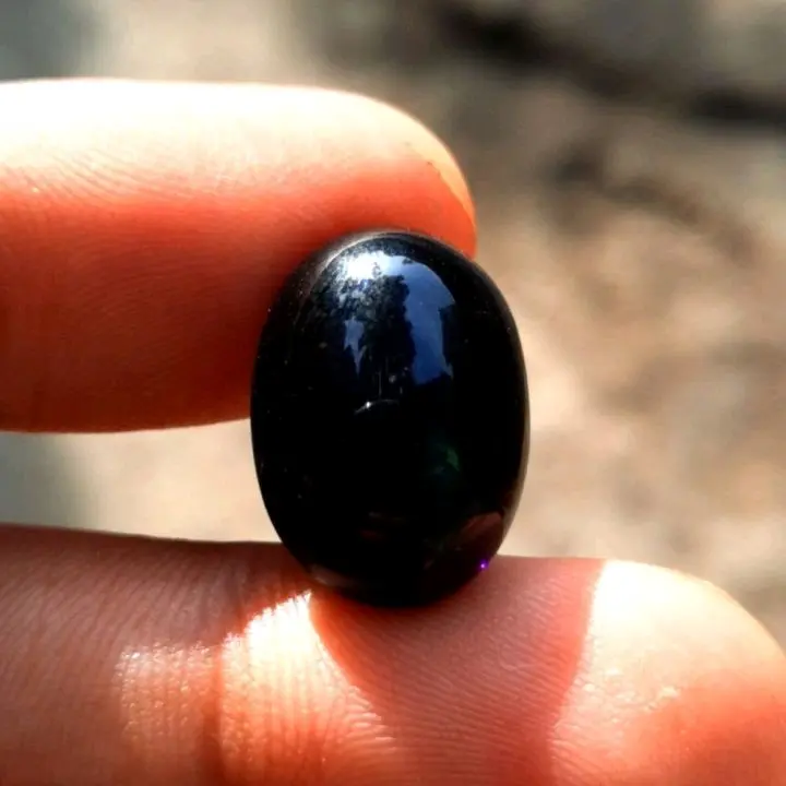 batu akik kecubung hitam asli tembus senter 1
