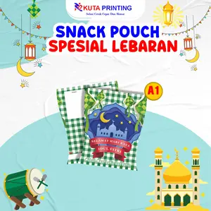 Pouch Snack Jumbo Custom Lebaran Idul Fitri Bahan Tebal Anti Air Tambah Foto Kata Tanpa Minimal Order