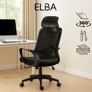 Elba 3901 - Kursi Kantor Ergonomis Jaring Putar Nyaman Modern - Kursi Komputer Belajar & Kerja - Bahan Jaring Polyester - Garansi 2 Tahun - Furniture, Chairs