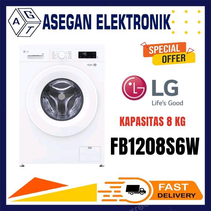 Gambar LG FB1208S6W MESIN CUCI FRONT LOADING 8 KG INVERTER FB1208 1208S6W dari Asegan Elektronik Store Kota Depok Tokopedia