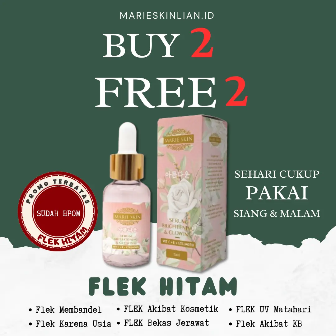 SERUM MARIESKINLIAN - Flek Hitam, Rasakan sejak pertama pemakaian!! Spesial Serum (ORIGINAL - Ofiicial Store)