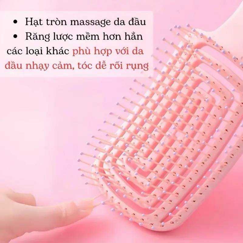 (Mẫu Mới) Lược cong bản to chải tóc massage tóc gỡ rối tạo kiểu sấy phồng t 7