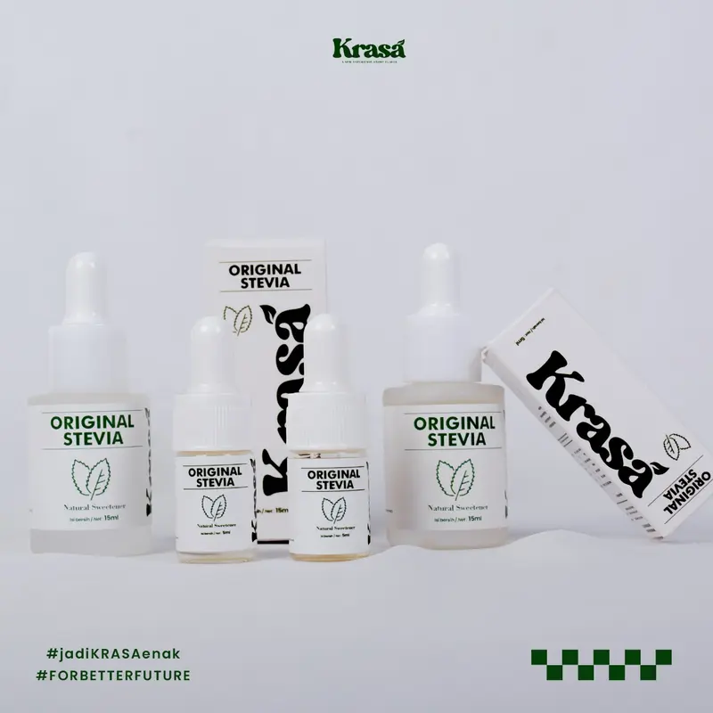 Krasa Stevia Pemanis Alami Original Paket Merger 15ml + 5ml - Gula Alami - Putih Food Sugar Susu - Tebu, Bubuk 7